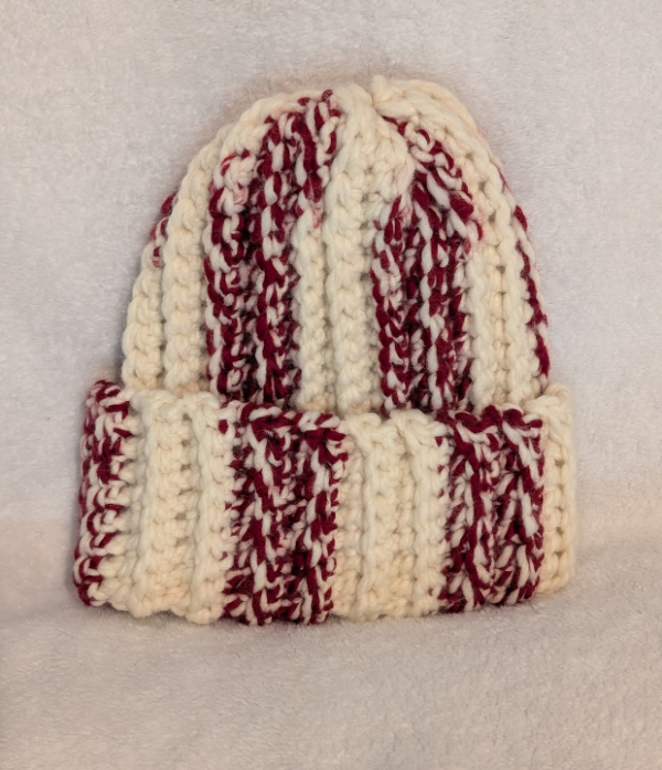 Crimson & Cream Beanie